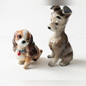 Vintage Walt Disney Lady and The Tramp Dog Ceramic Figurines Set
